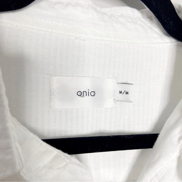 Onia White Linen Blend Button Up Swim Coverup Size Medium - Picture 3 of 4